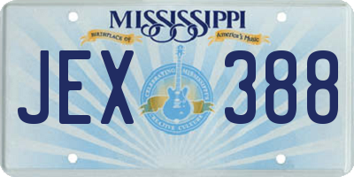 MS license plate JEX388