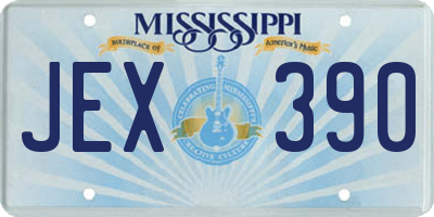 MS license plate JEX390