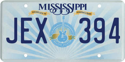 MS license plate JEX394