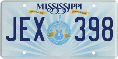 MS license plate JEX398