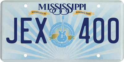 MS license plate JEX400