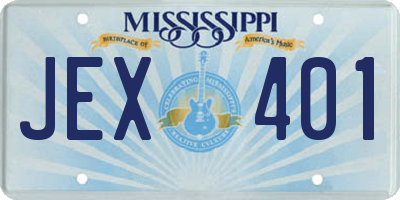 MS license plate JEX401