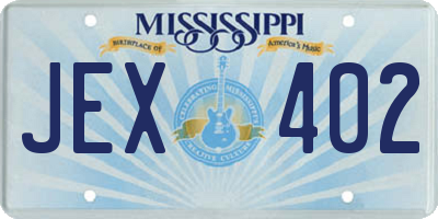 MS license plate JEX402