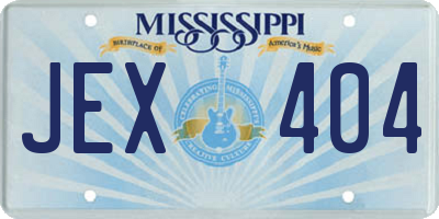 MS license plate JEX404