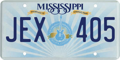MS license plate JEX405