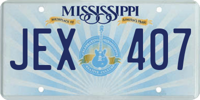 MS license plate JEX407