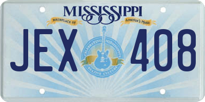 MS license plate JEX408