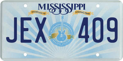 MS license plate JEX409