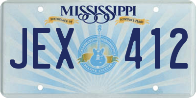 MS license plate JEX412