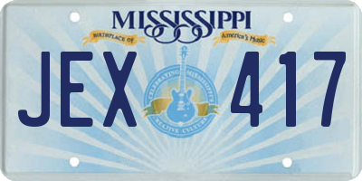 MS license plate JEX417