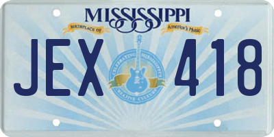 MS license plate JEX418