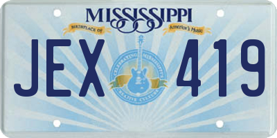 MS license plate JEX419