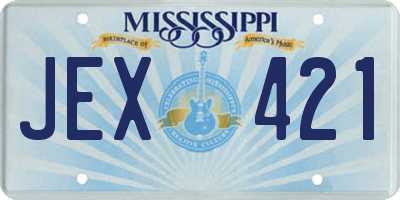 MS license plate JEX421