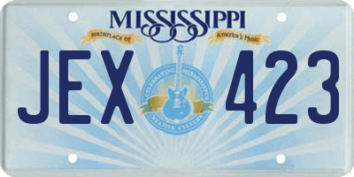 MS license plate JEX423
