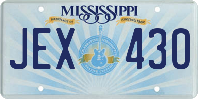 MS license plate JEX430