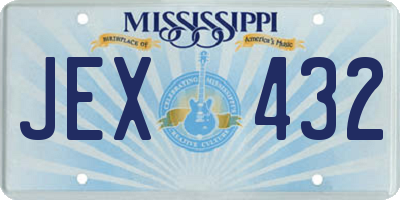 MS license plate JEX432