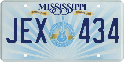 MS license plate JEX434