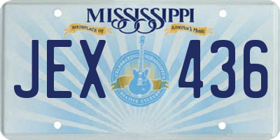MS license plate JEX436
