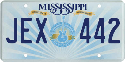 MS license plate JEX442