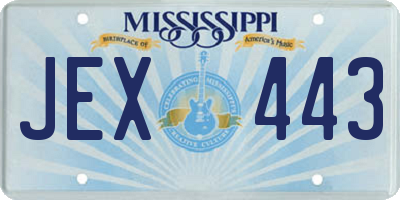 MS license plate JEX443