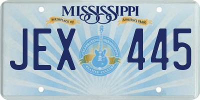 MS license plate JEX445