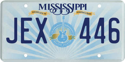 MS license plate JEX446