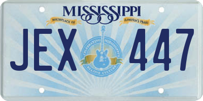 MS license plate JEX447