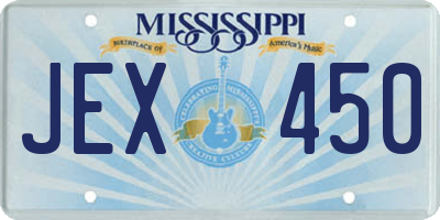 MS license plate JEX450