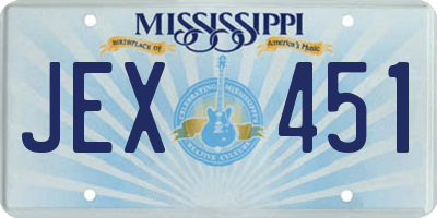 MS license plate JEX451