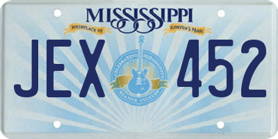 MS license plate JEX452