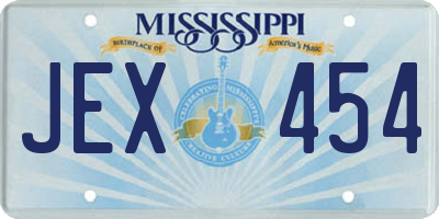 MS license plate JEX454