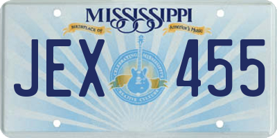 MS license plate JEX455