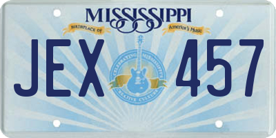 MS license plate JEX457