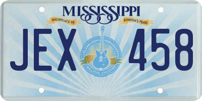 MS license plate JEX458
