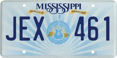 MS license plate JEX461