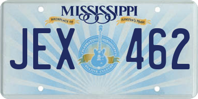 MS license plate JEX462