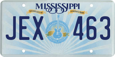 MS license plate JEX463