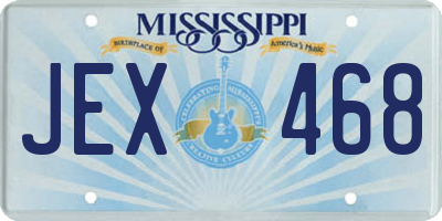 MS license plate JEX468
