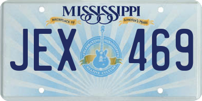 MS license plate JEX469
