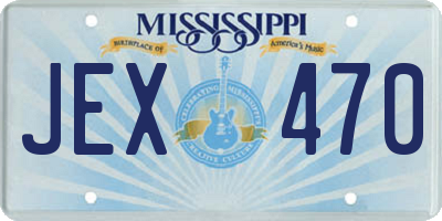 MS license plate JEX470