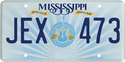 MS license plate JEX473