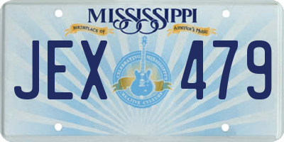 MS license plate JEX479