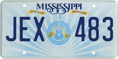 MS license plate JEX483