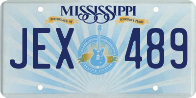 MS license plate JEX489