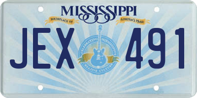 MS license plate JEX491