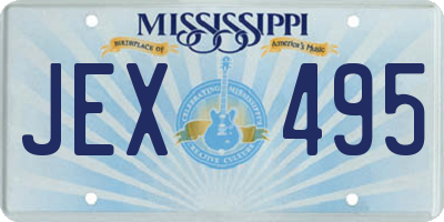 MS license plate JEX495