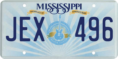 MS license plate JEX496
