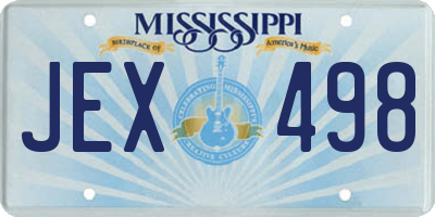 MS license plate JEX498
