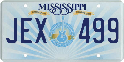 MS license plate JEX499