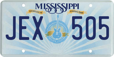 MS license plate JEX505